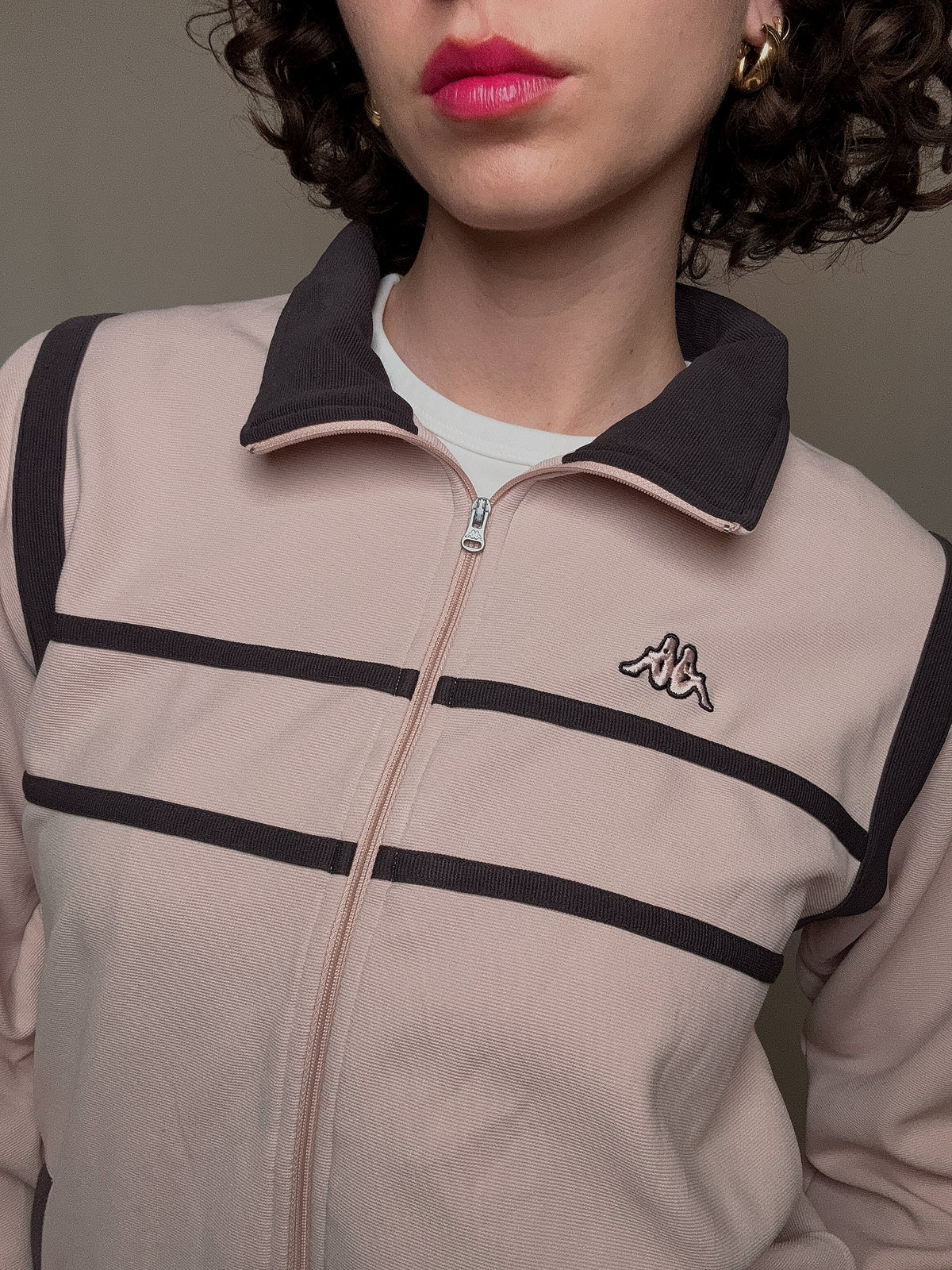jacket de sport rose poudrée Kappa L vintage