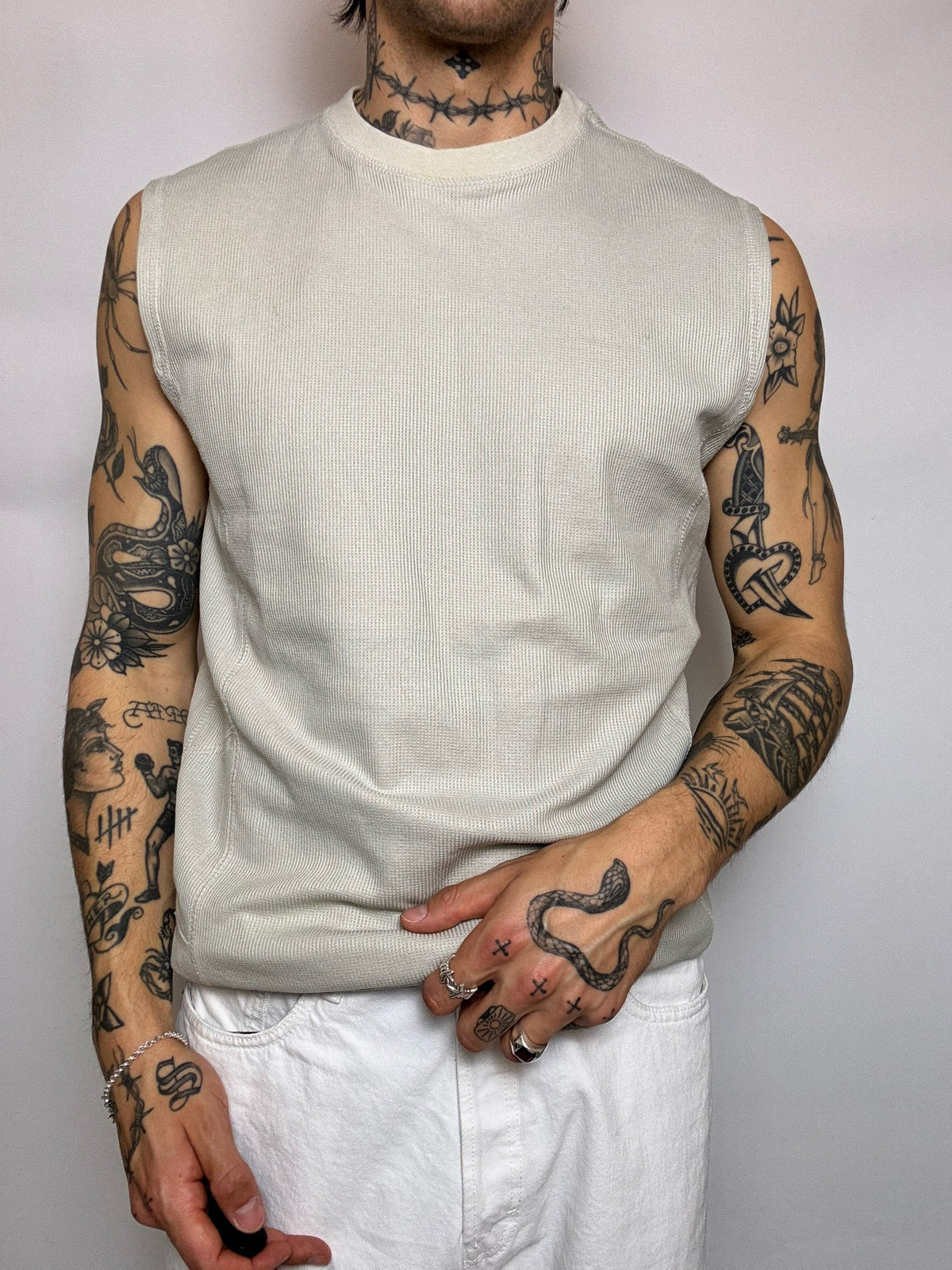 Maillot sans manche beige DICKIES M vintage