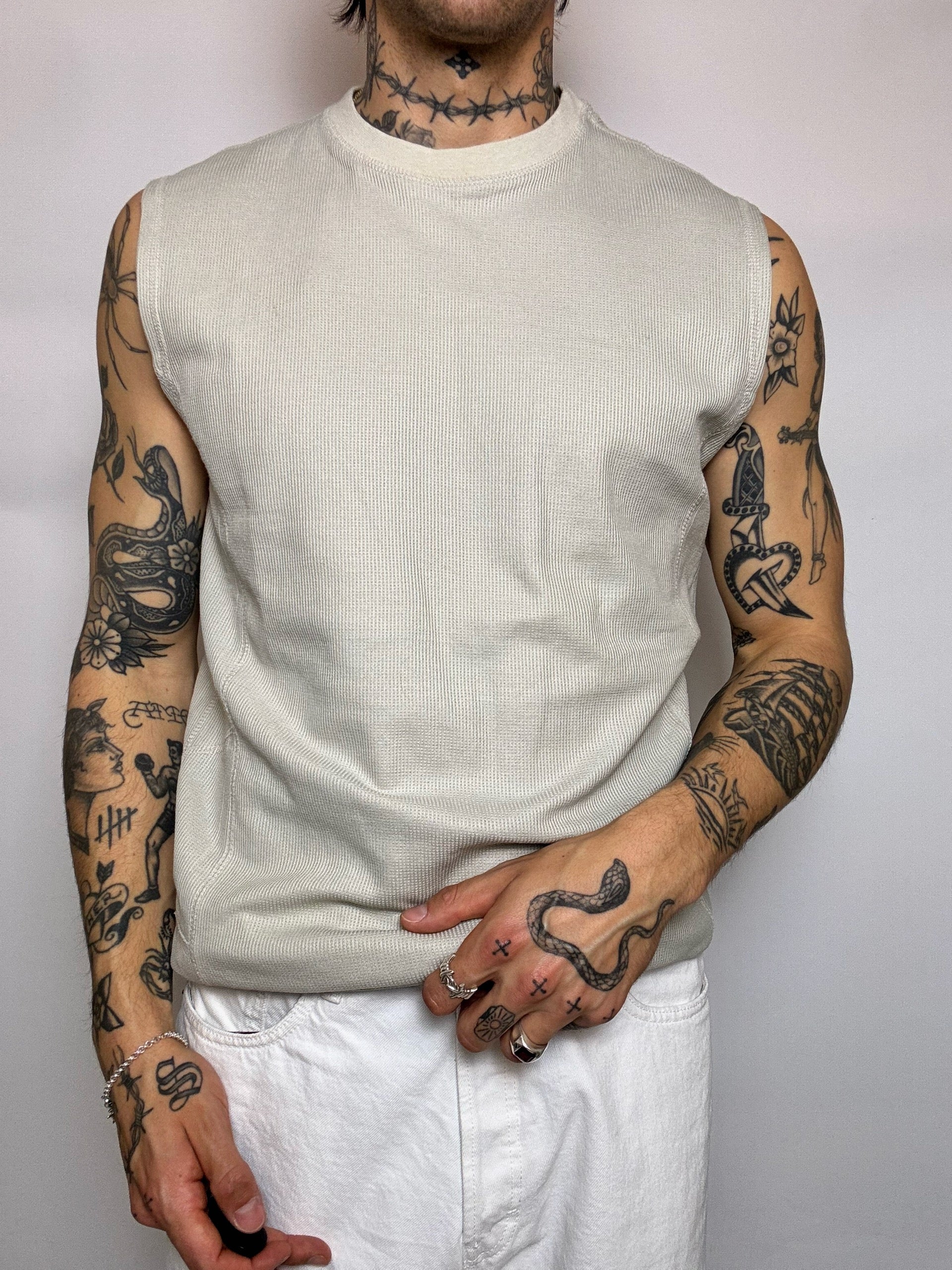 Maillot sans manche beige DICKIES M vintage