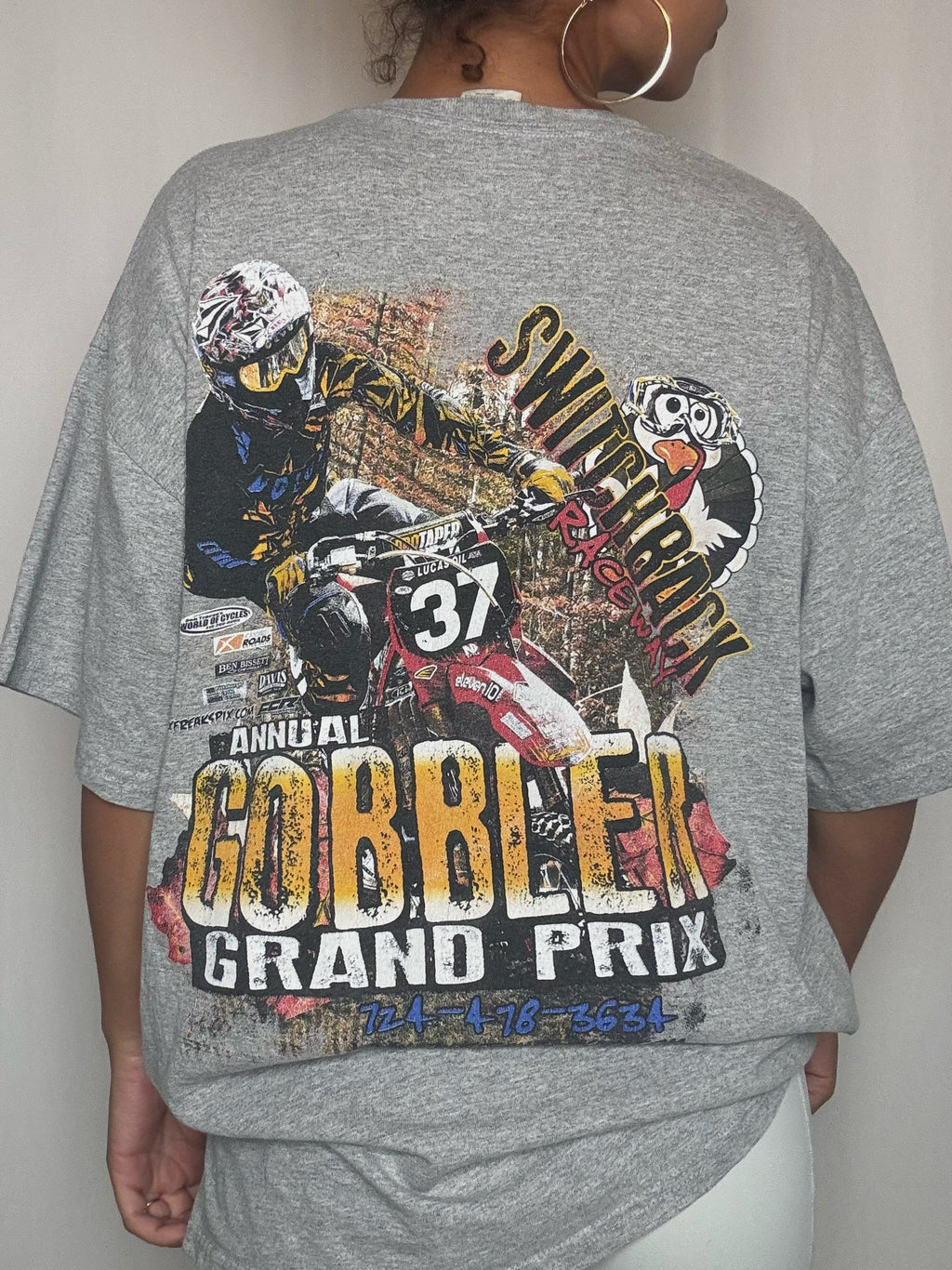 Tshirt gris racing XL vintage