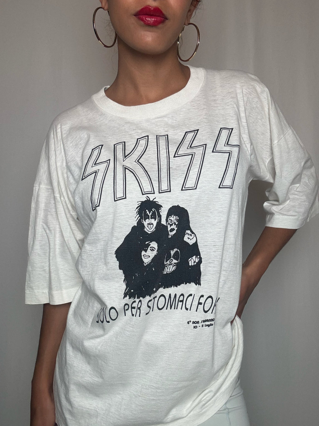 Tshirt blanc Kiss XL vintage