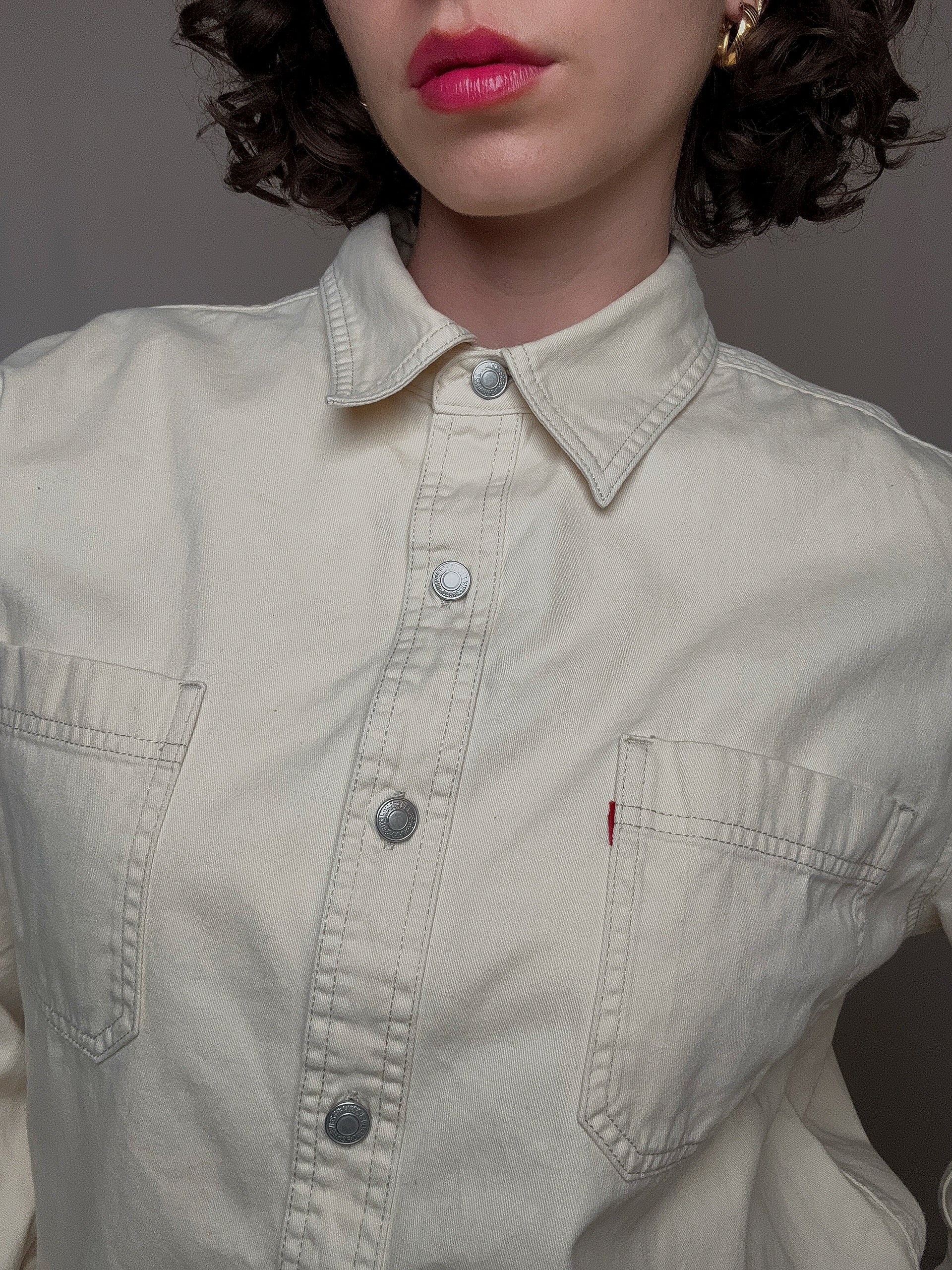 Cremefarbenes Levi's Jeanshemd L Vintage