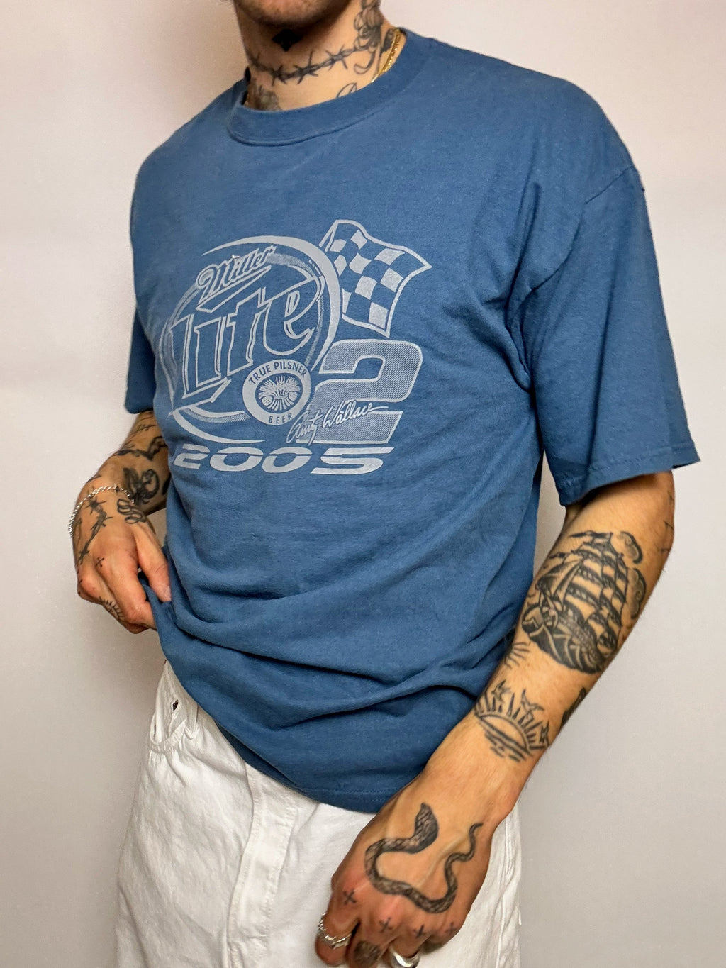 LACOSTE L/XL Vintage-Poloshirt im T-Shirt-Stil in Pink