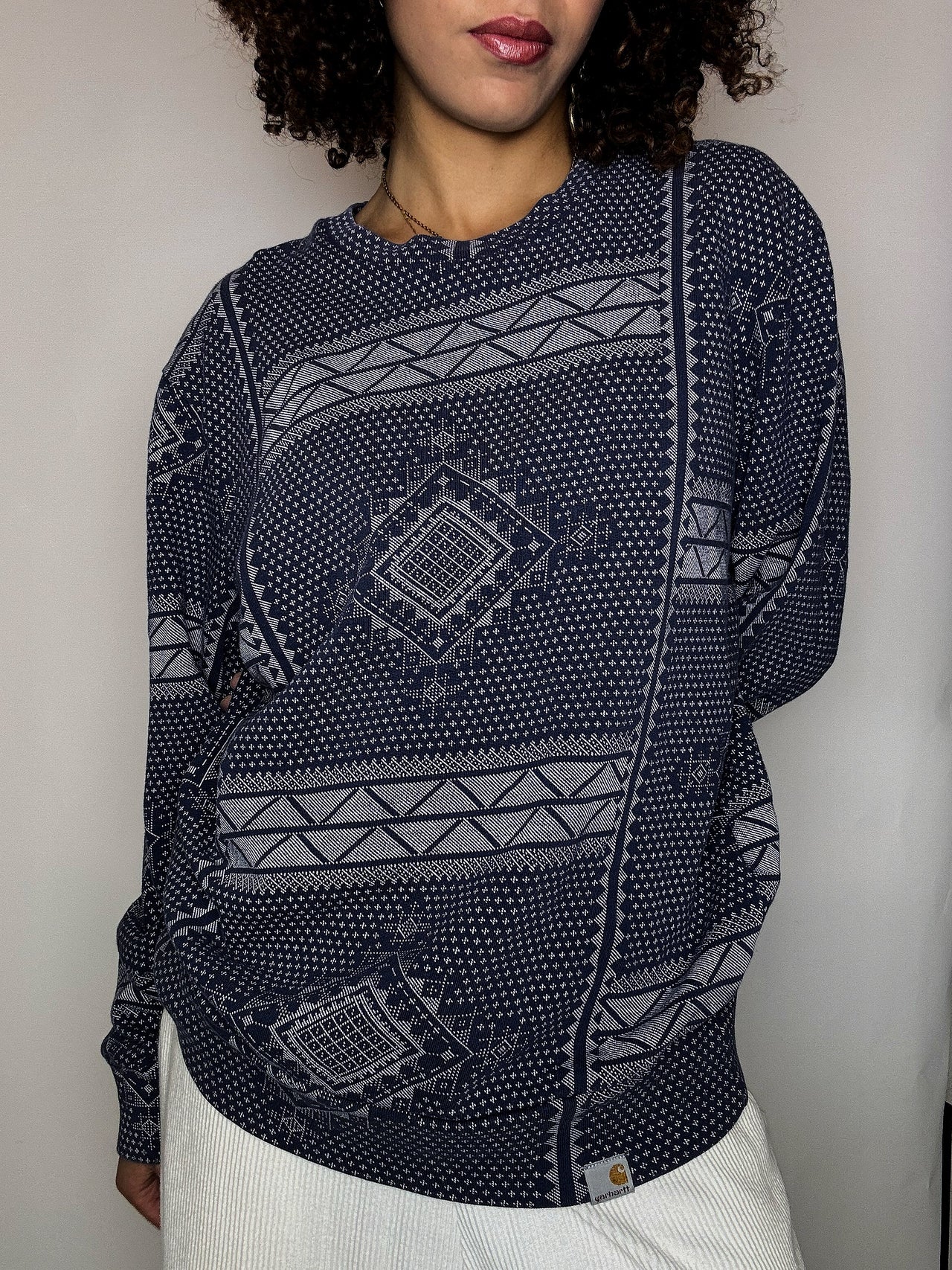 Sweat imprimé bleu CARHARTT M vintage