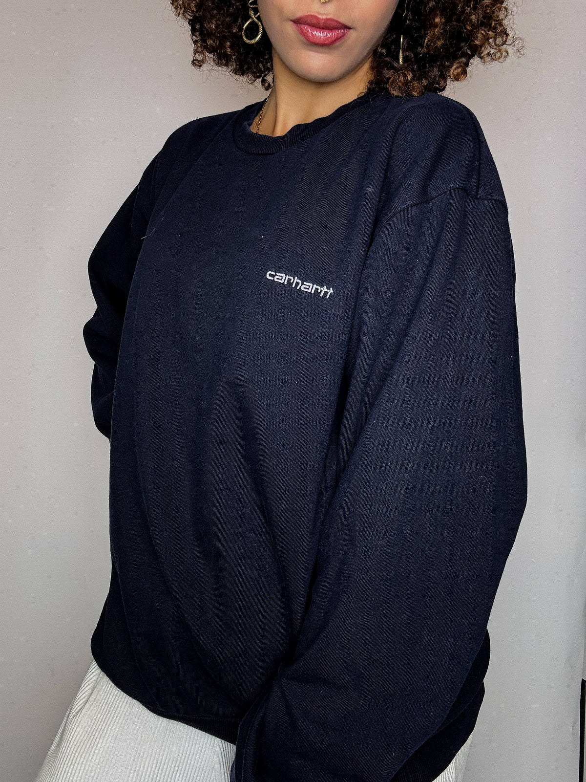 Vintage CARHARTT XL marineblaues Sweatshirt mit Rundhalsausschnitt