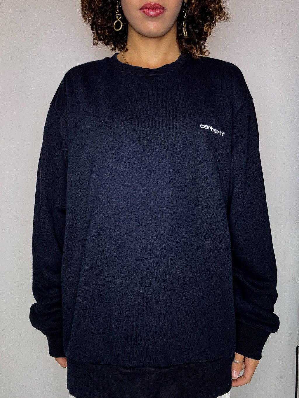 Vintage CARHARTT XL marineblaues Sweatshirt mit Rundhalsausschnitt