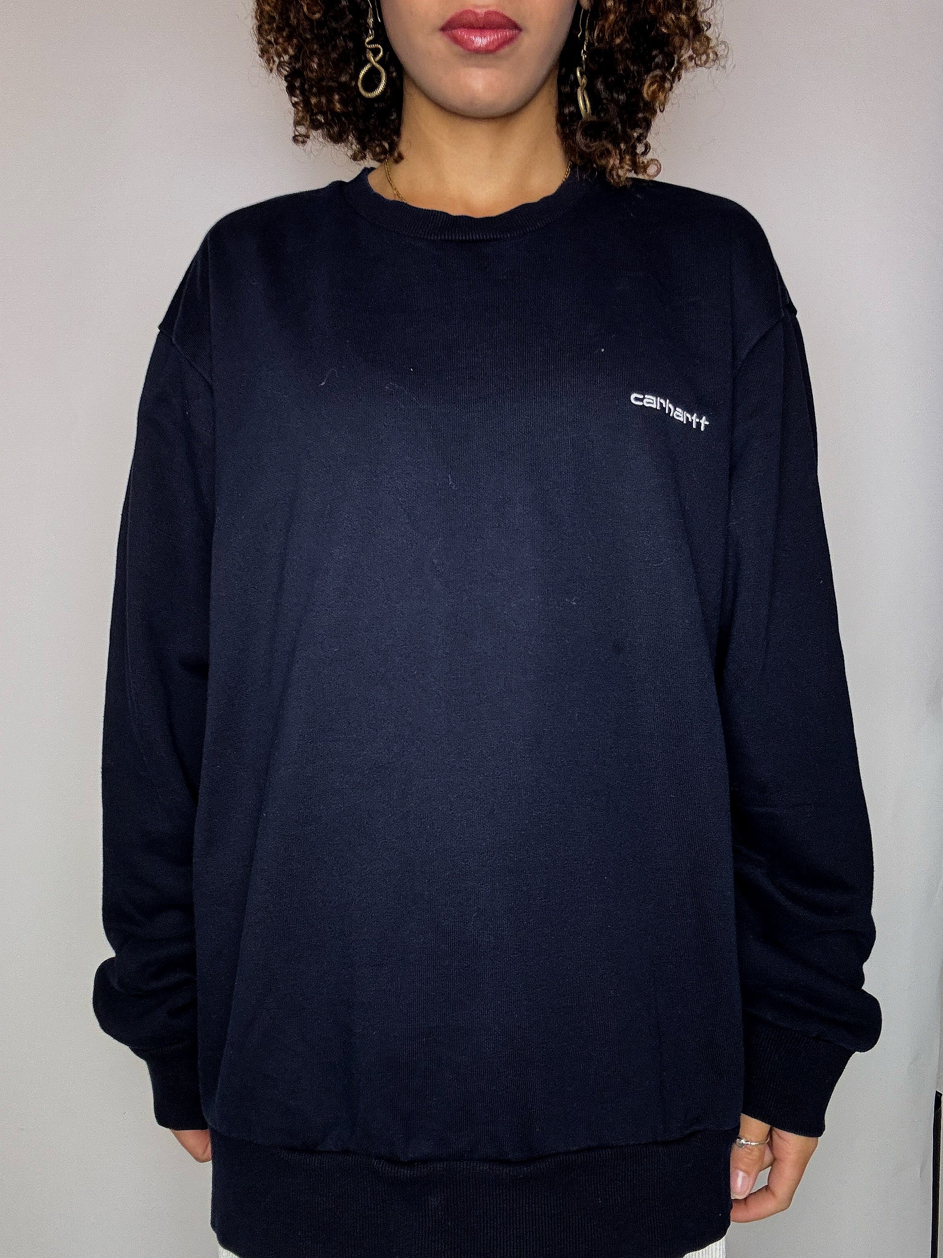 Vintage CARHARTT XL marineblaues Sweatshirt mit Rundhalsausschnitt