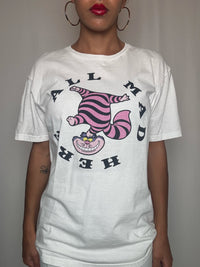 Tshirt blanc chat Cheshire M vintage