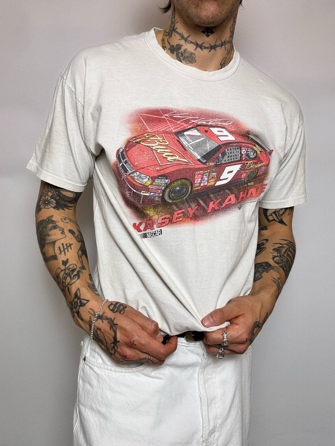 Tee shirt blanc WINNER CIRCLE x KASEY KAHNE XL vintage