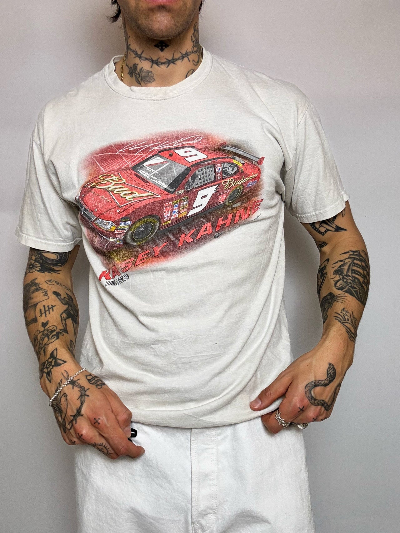 Tee shirt blanc WINNER CIRCLE x KASEY KAHNE XL vintage