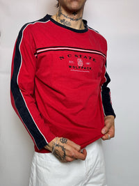 Rotes Sweatshirt mit Rundhalsausschnitt aus North Carolina, Größe L, Vintage