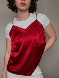 Rotes Seidentop L vintage