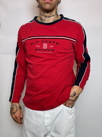 Rotes Sweatshirt mit Rundhalsausschnitt aus North Carolina, Größe L, Vintage