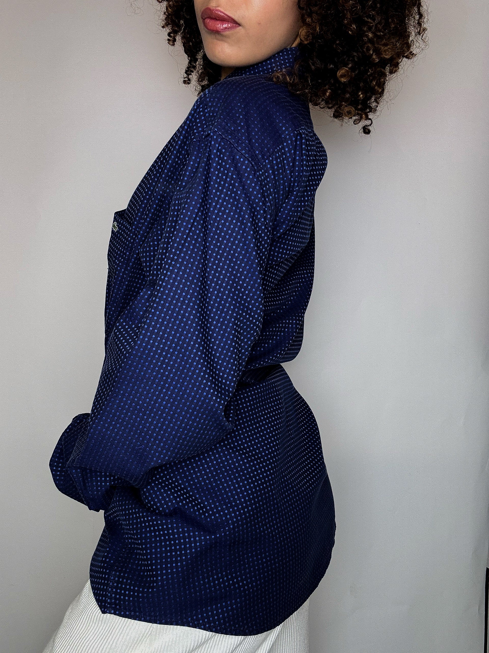 Chemise à pois LACOSTE M/L vintage