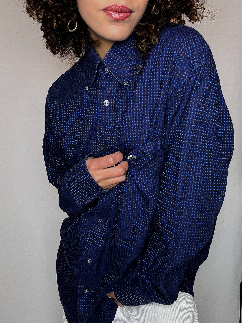 Vintage LACOSTE Polka Dot Shirt, Größe M/L