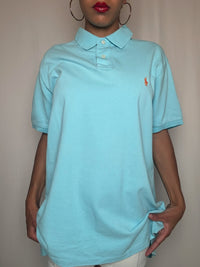 Polo bleu turquoise Ralph Lauren XL vintage
