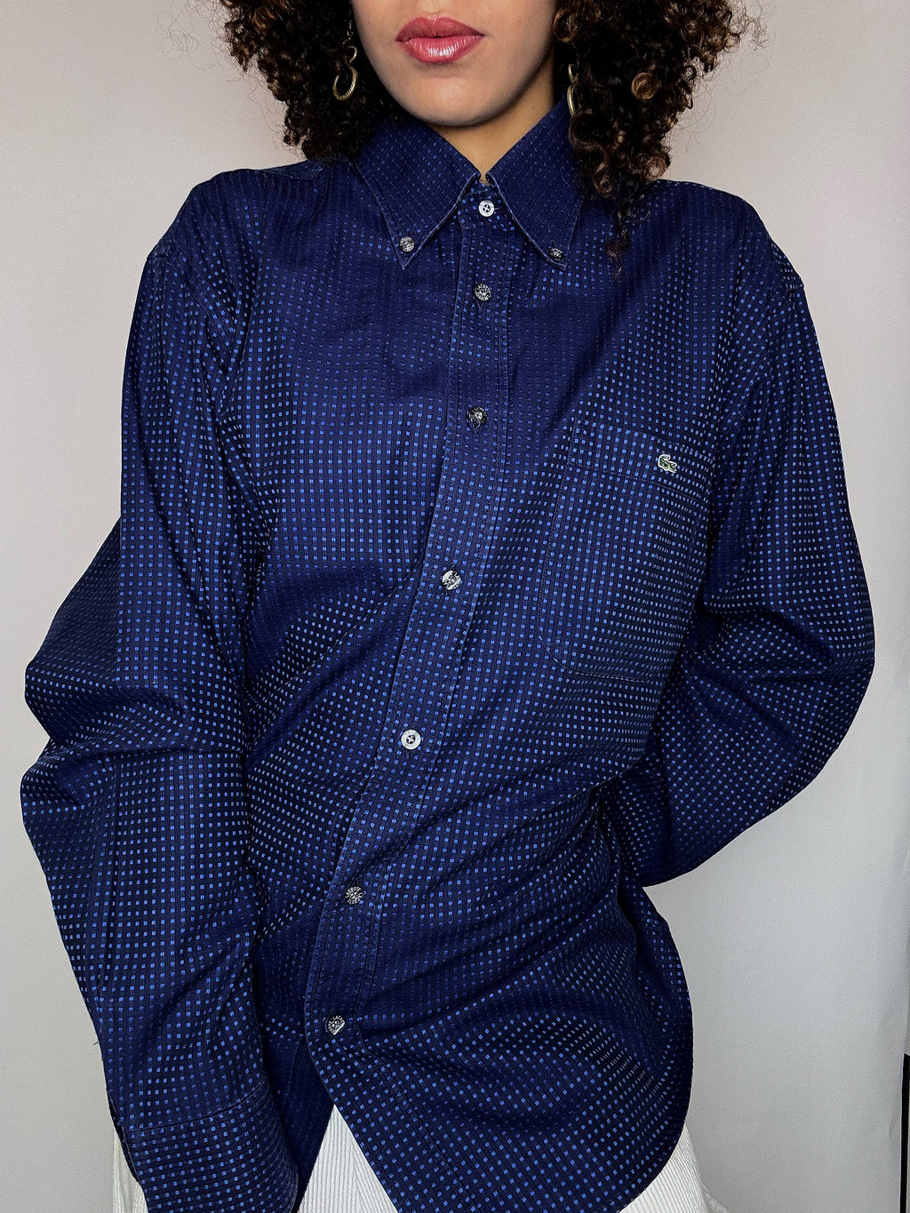 Vintage LACOSTE Polka Dot Shirt, Größe M/L