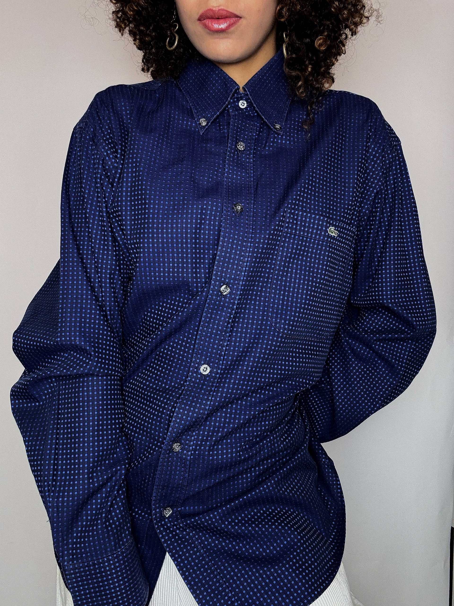 Chemise à pois LACOSTE M/L vintage