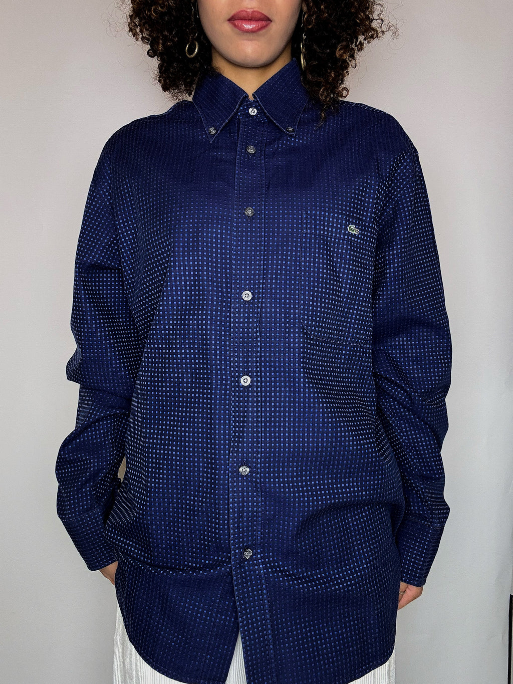 Vintage LACOSTE Polka Dot Shirt, Größe M/L