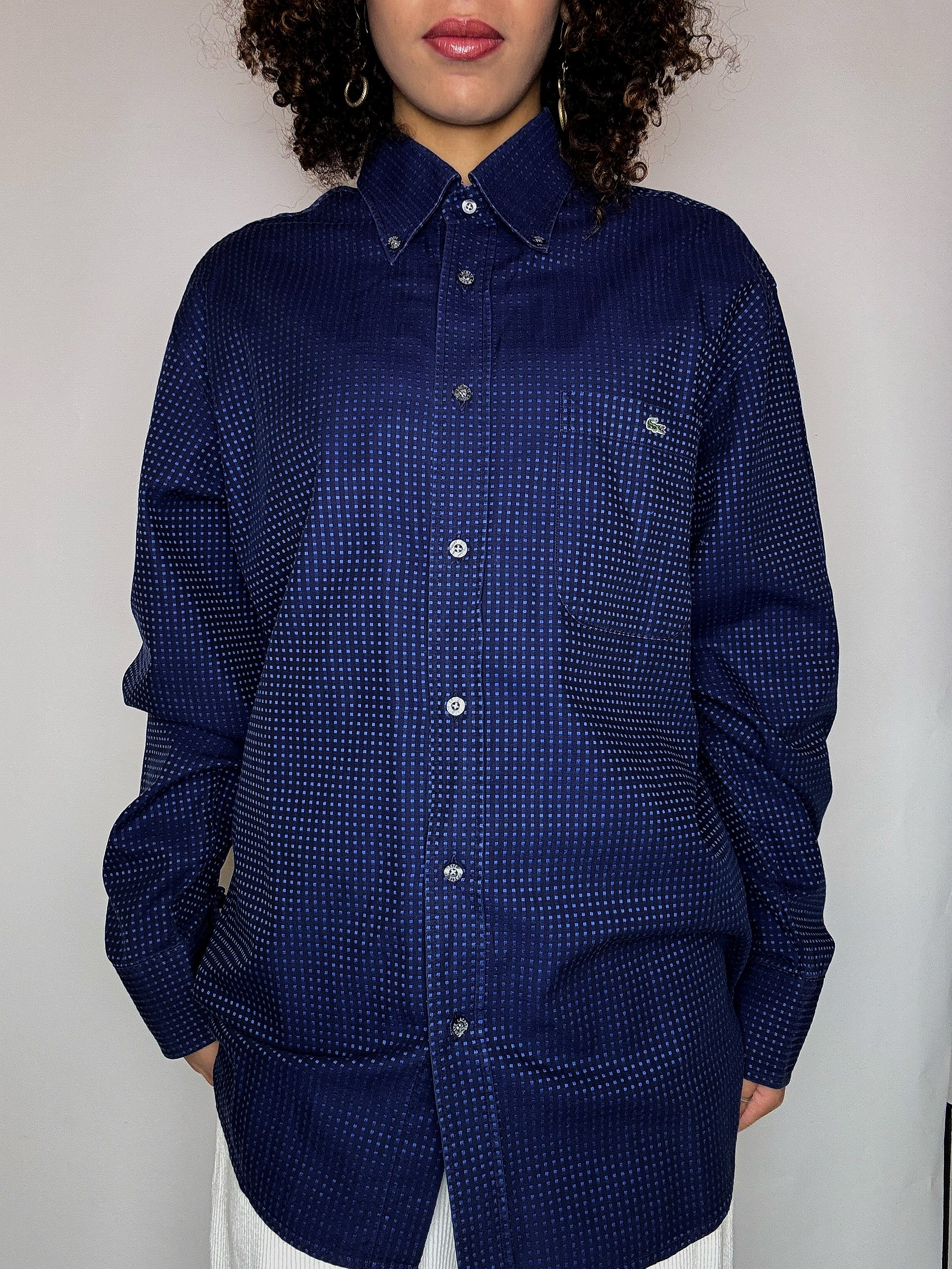 Vintage LACOSTE Polka Dot Shirt, Größe M/L
