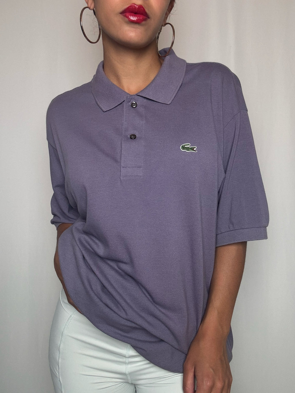 Polo violet Lacoste XL vintage