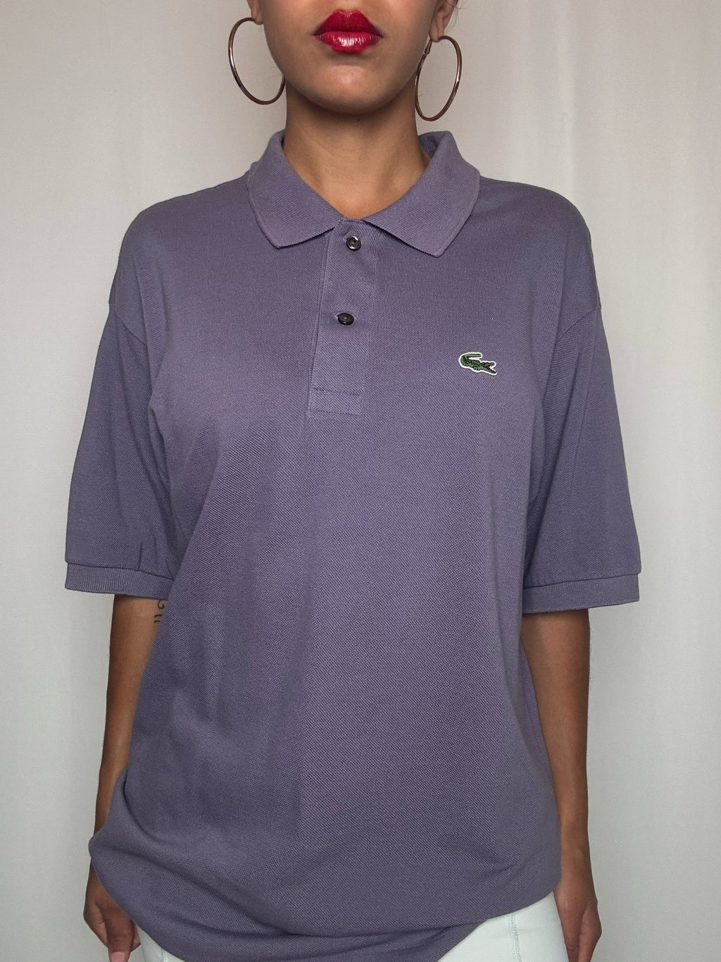 Polo violet Lacoste XL vintage