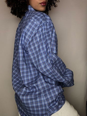 Chemise à carreaux bleue RALPH LAUREN XL vintage