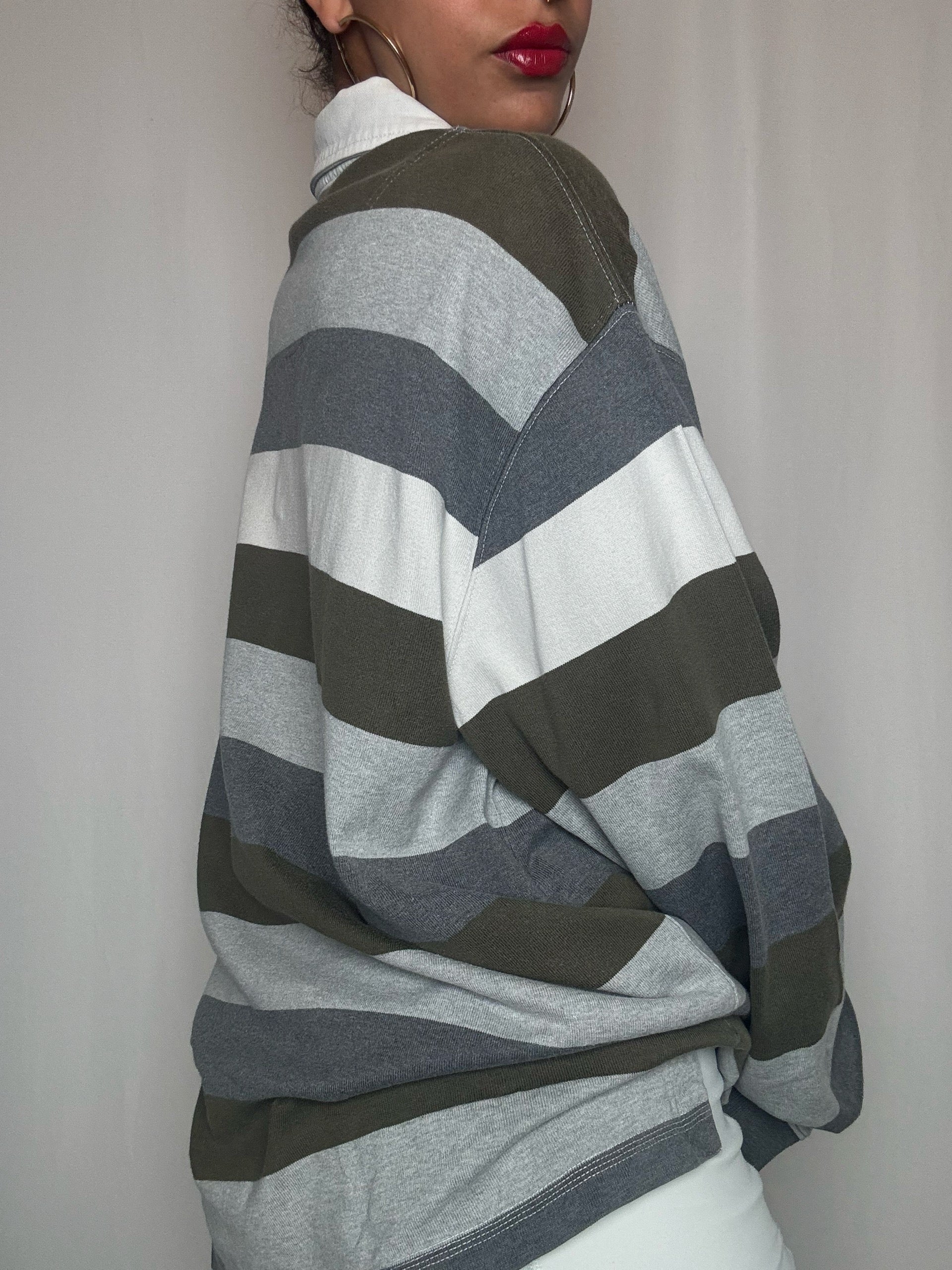 Polo manche longue rayé Timberland XL vintage