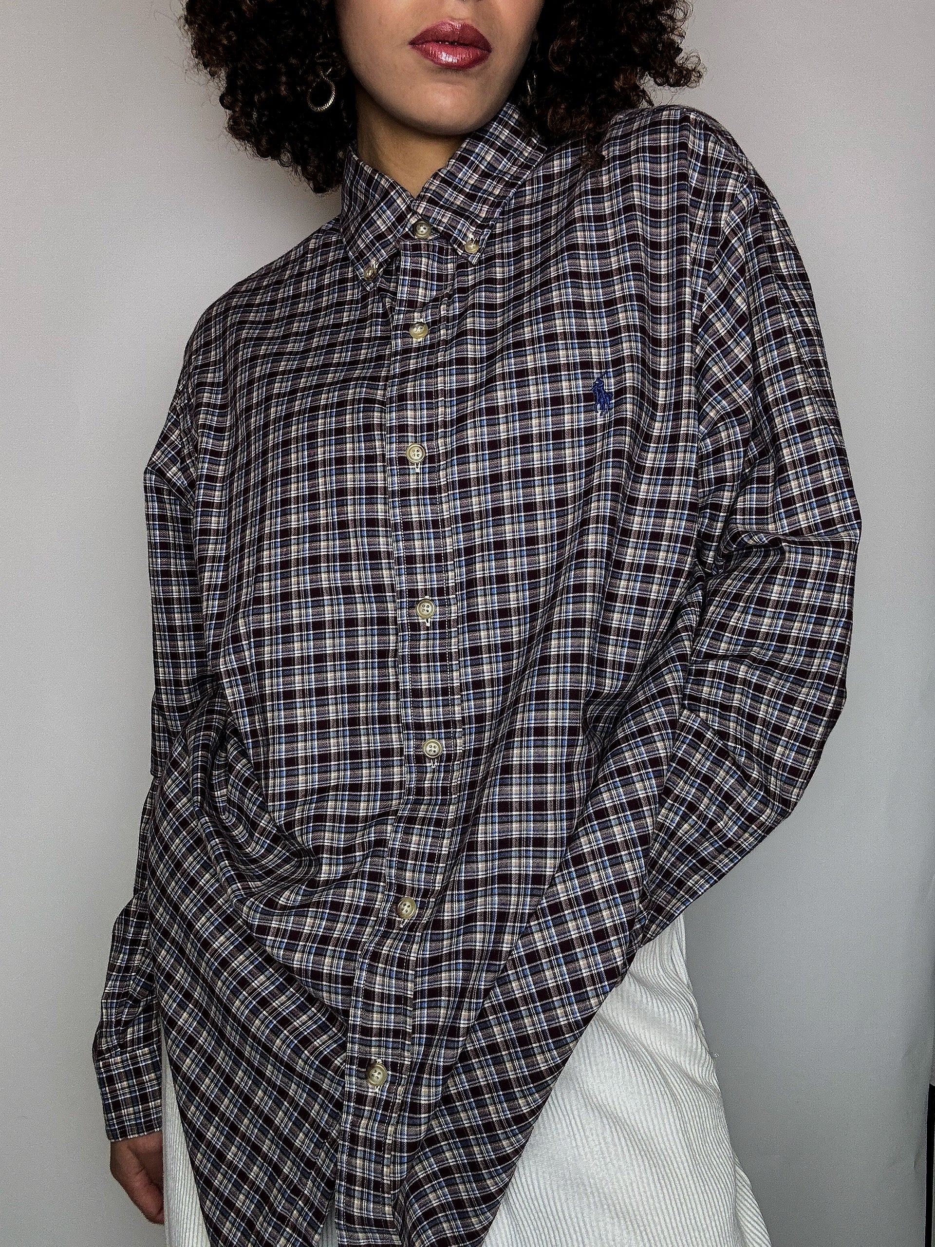 Chemise à carreaux RALPH LAUREN L vintage
