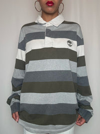 Polo manche longue rayé Timberland XL vintage