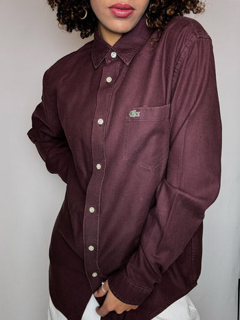 Chemise épaisse brune LACOSTE S/M vintage