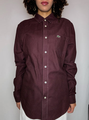 Chemise épaisse brune LACOSTE S/M vintage