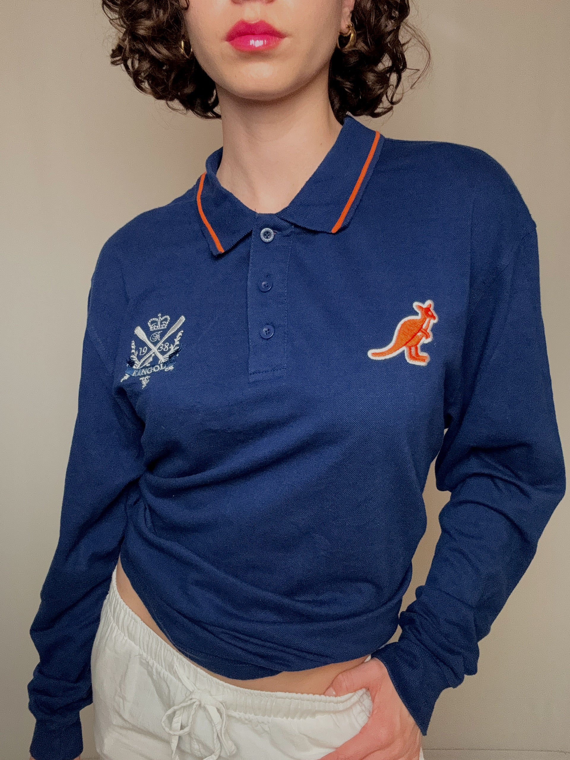 Polo bleu Kangol 2XL vintage