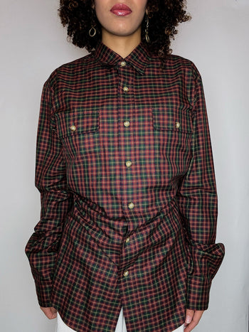 Chemise à carreaux avec coudières RALPH LAUREN M vintage