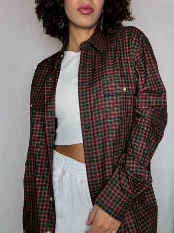 Chemise à carreaux avec coudières RALPH LAUREN M vintage