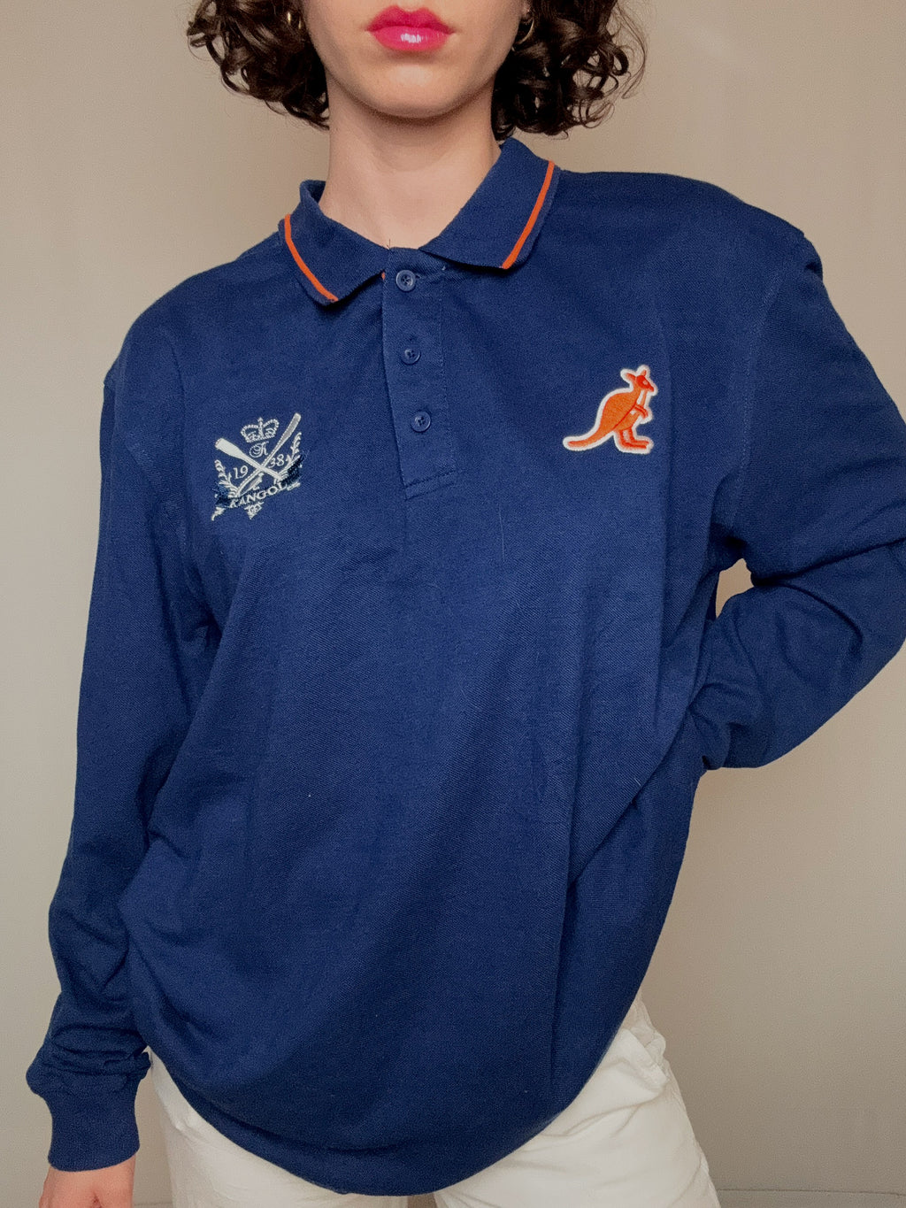 Polo bleu Kangol 2XL vintage