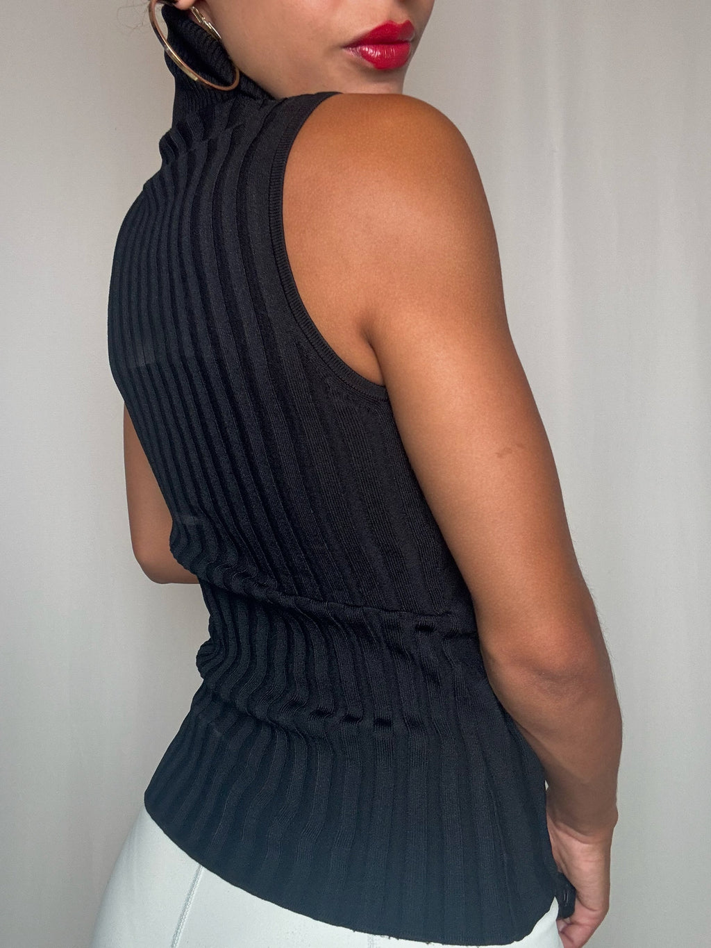 Pull sans manche noir Fred Perry S vintage