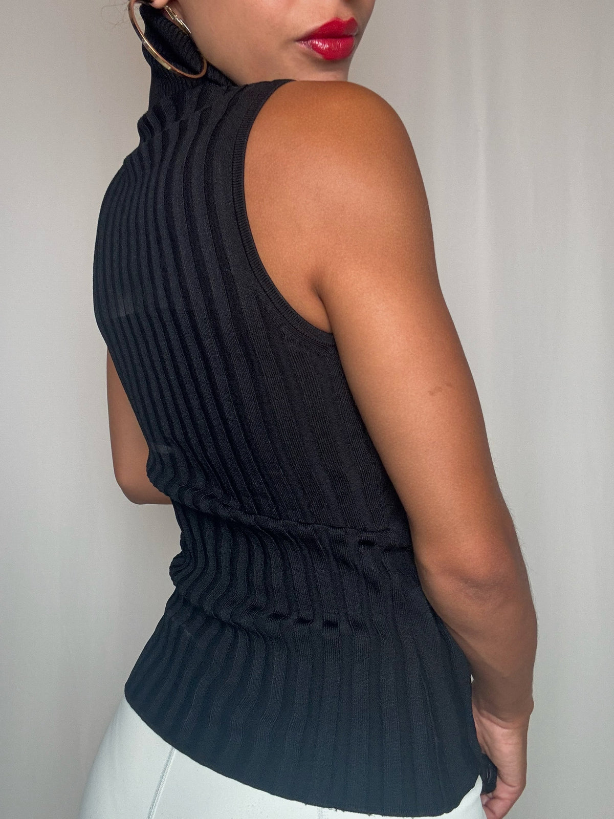 Pull sans manche noir Fred Perry S vintage