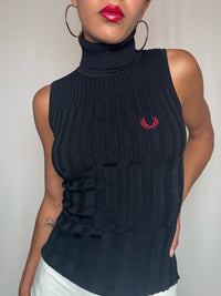 Pull sans manche noir Fred Perry S vintage