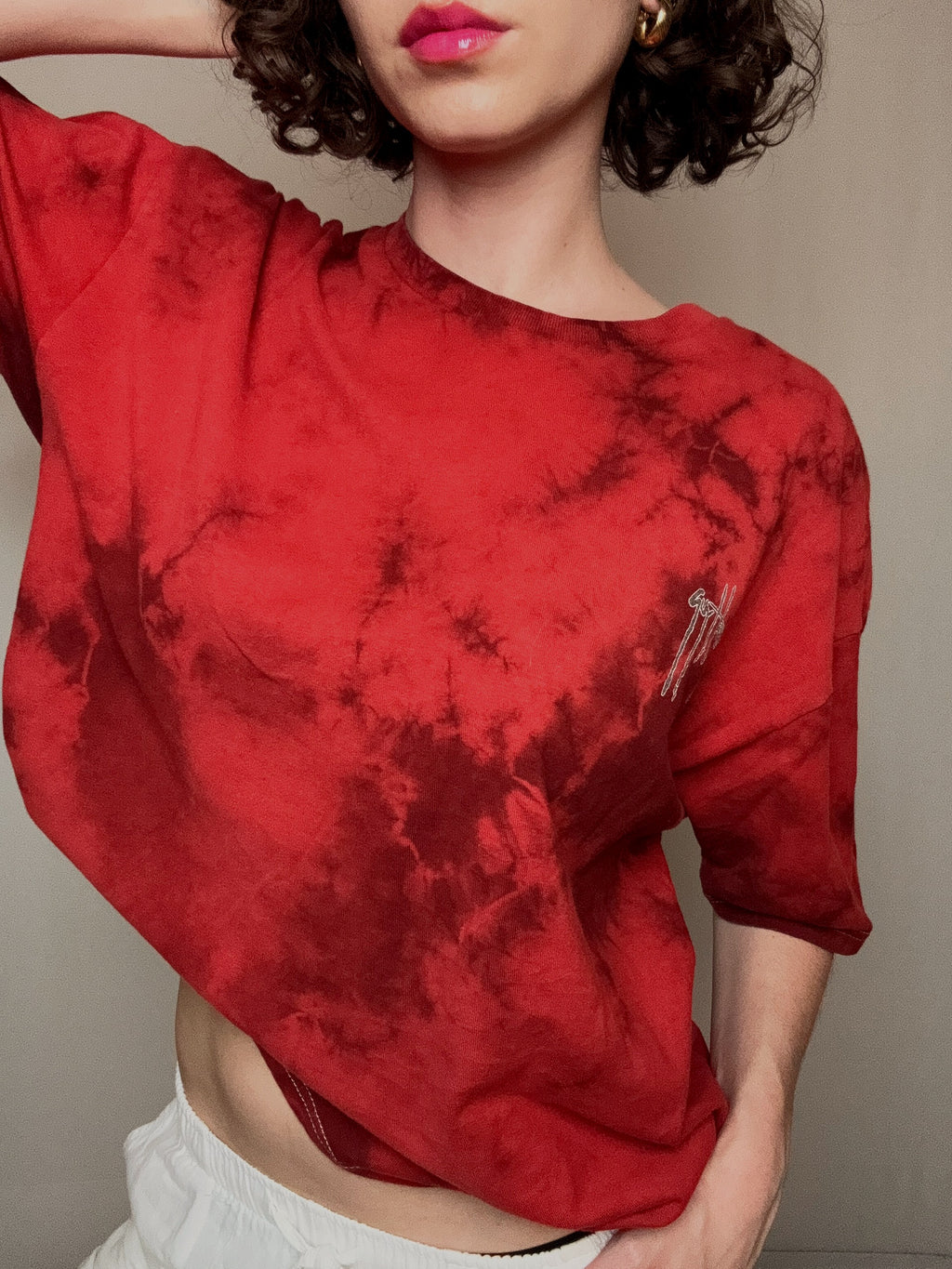 XL Vintage verwaschenes rotes T-Shirt