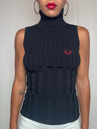 Pull sans manche noir Fred Perry S vintage