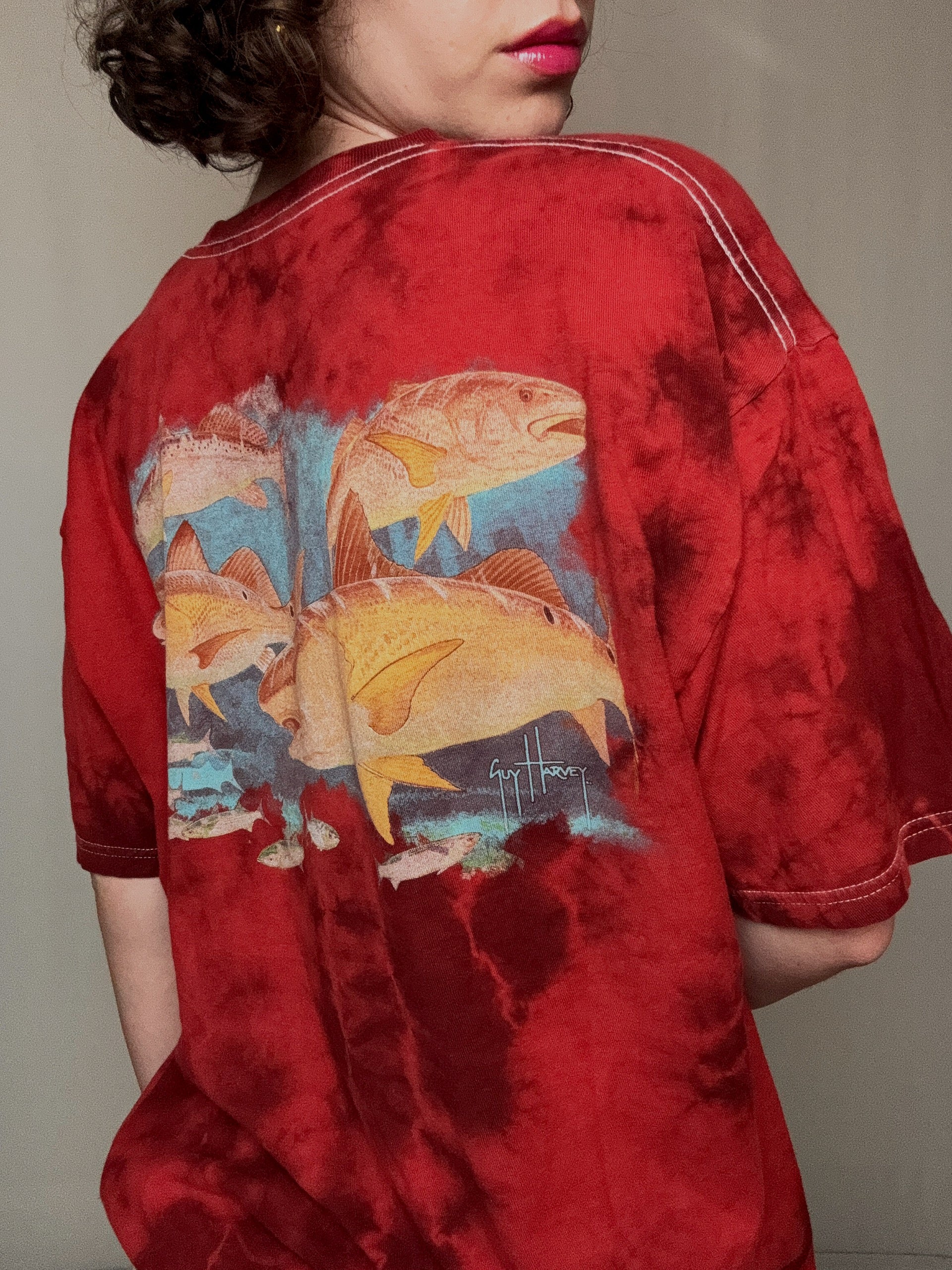 XL Vintage verwaschenes rotes T-Shirt
