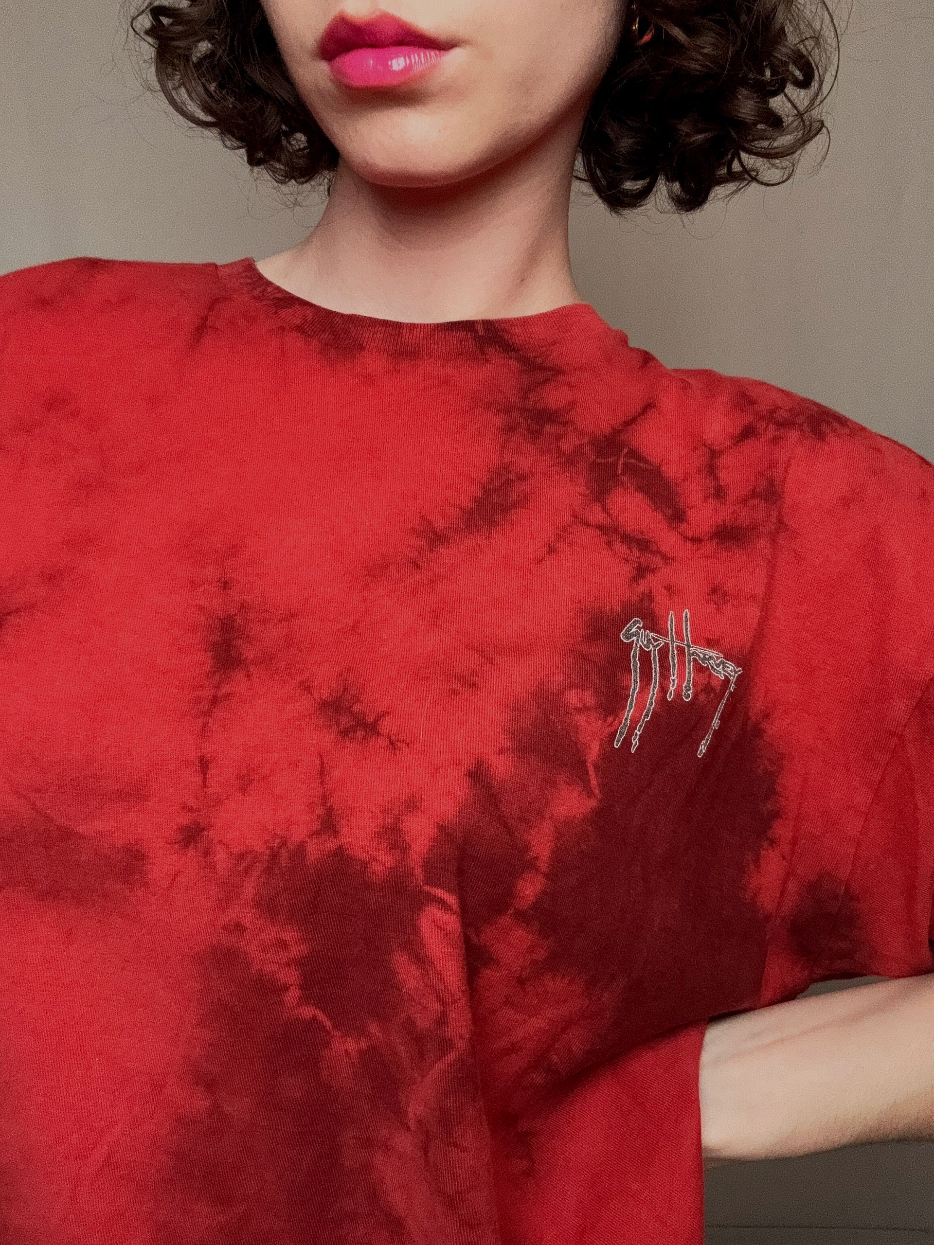 XL Vintage verwaschenes rotes T-Shirt