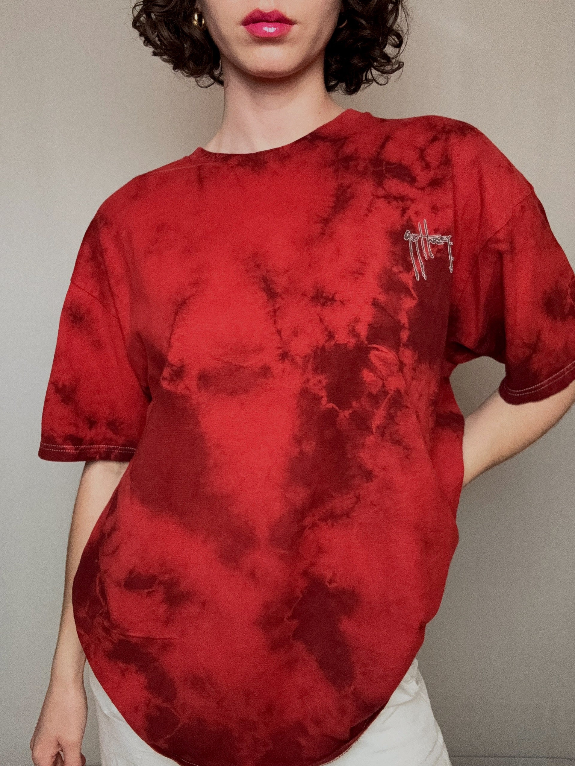 XL Vintage verwaschenes rotes T-Shirt