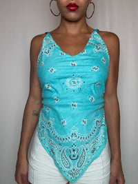 Top bandana turquoise S vintage