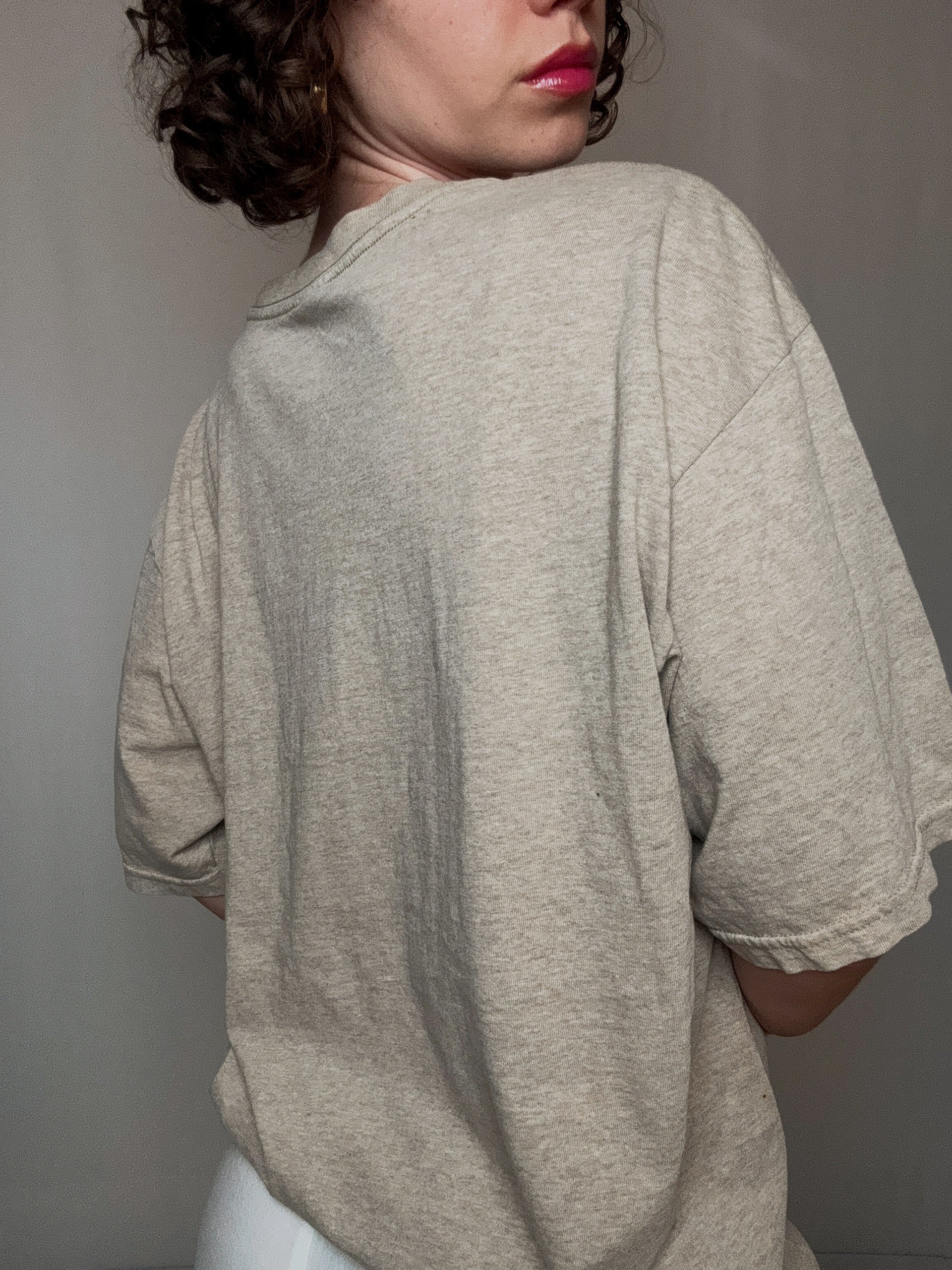 Vintage T-Shirt mit braunem Aufdruck L/XL
