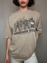 Vintage T-Shirt mit braunem Aufdruck L/XL