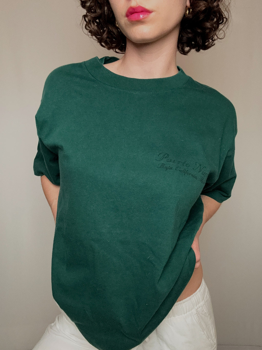 Grünes Hummer-T-Shirt L Vintage