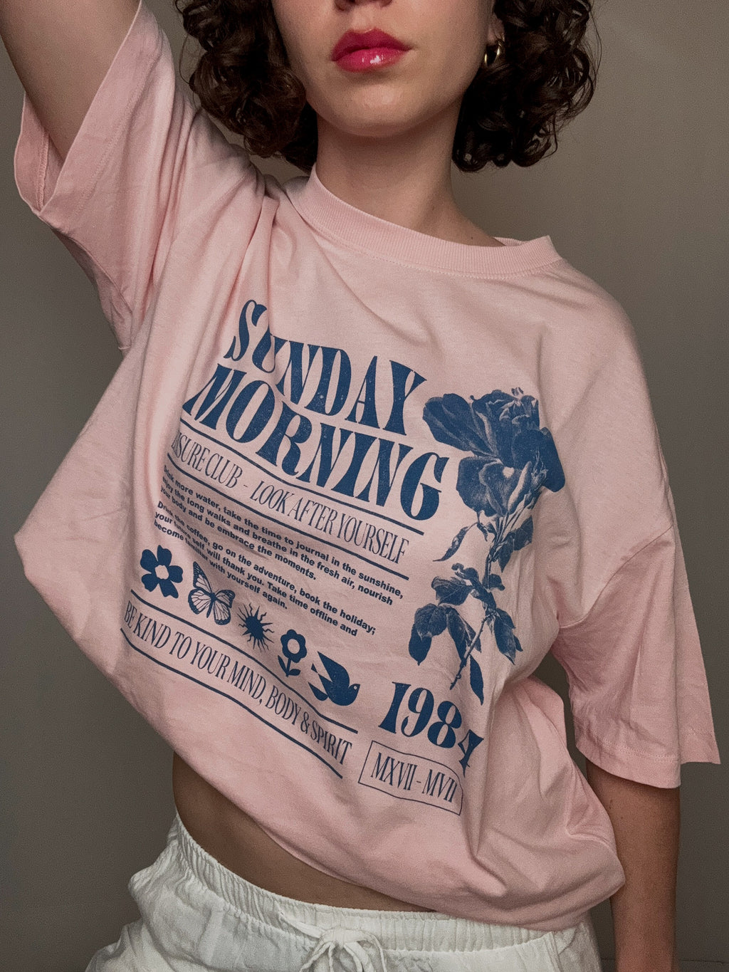 Rosa T-Shirt M Vintage