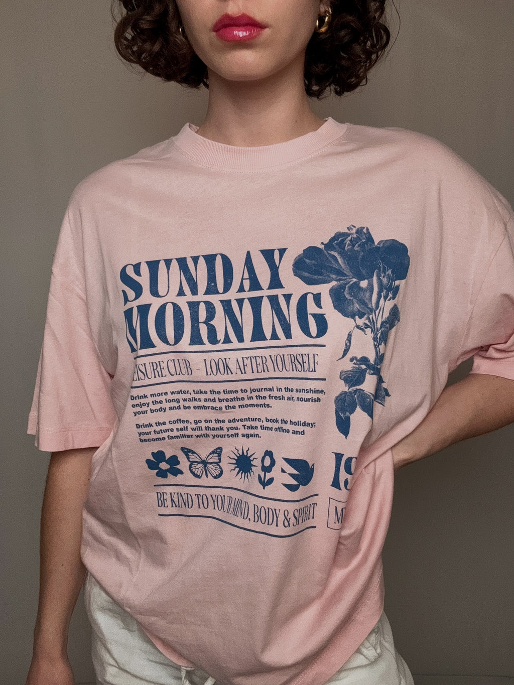 Rosa T-Shirt M Vintage